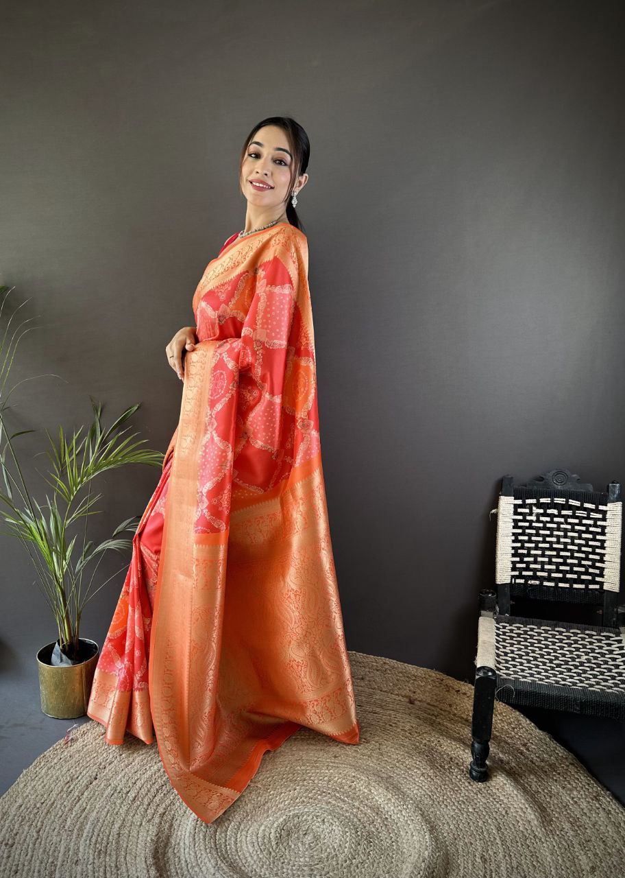 New Collection Digital print Jequard saree