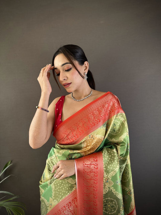 New Collection Digital print Jequard saree