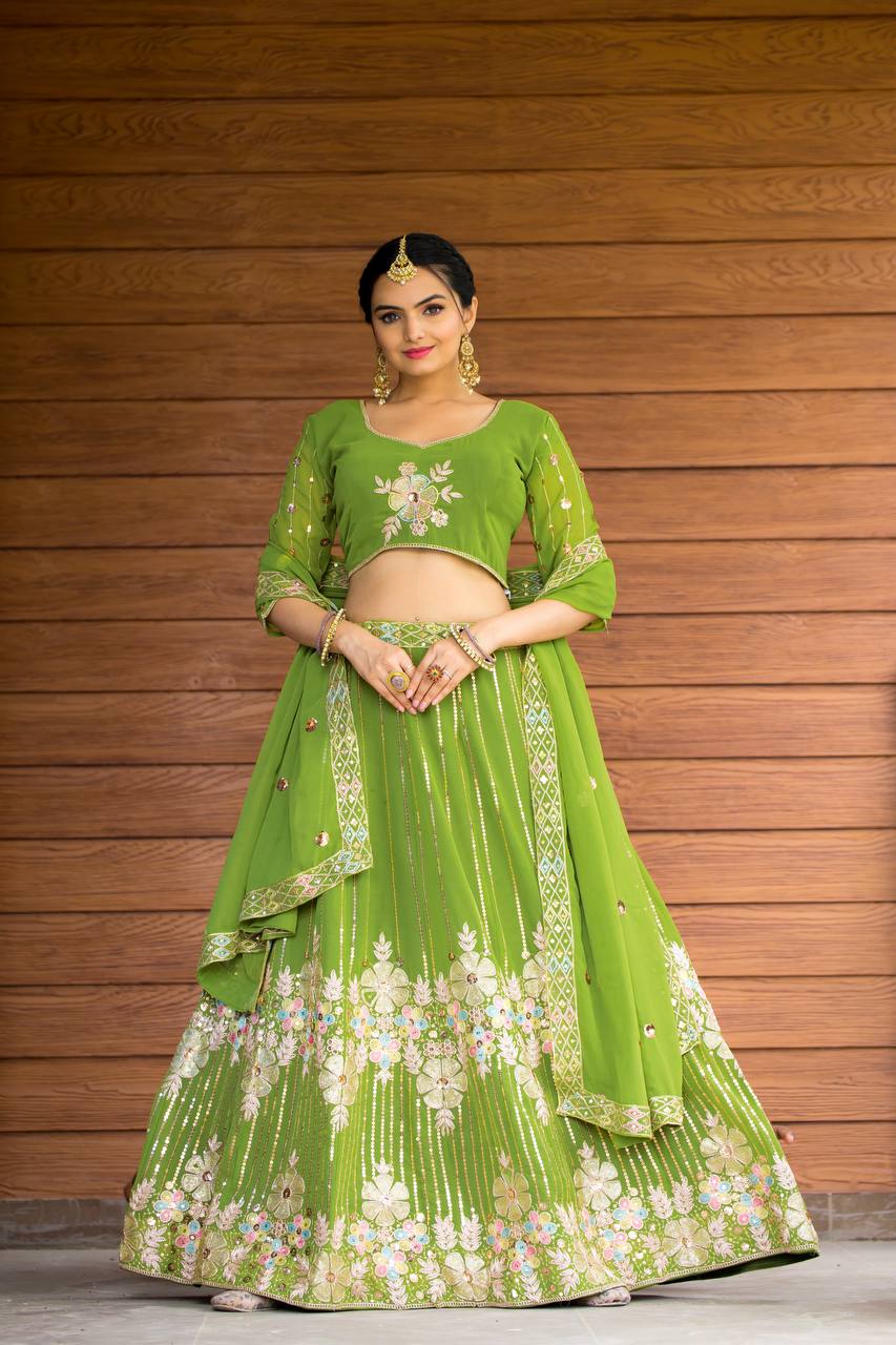 Heavy Fox Georgette With 3/5mm Siqwans Lehenga