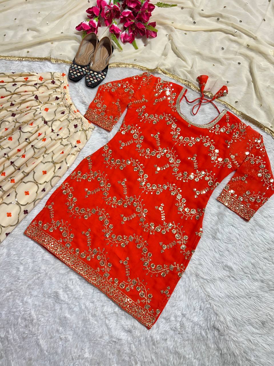 New Designer Party Wear Look Top Patiyala Salwar