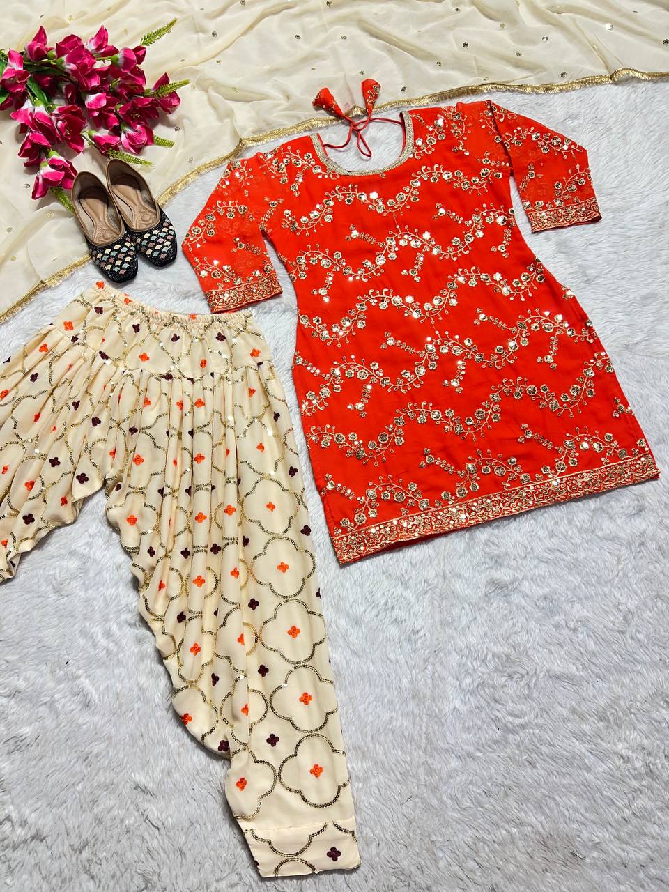 New Designer Party Wear Look Top Patiyala Salwar