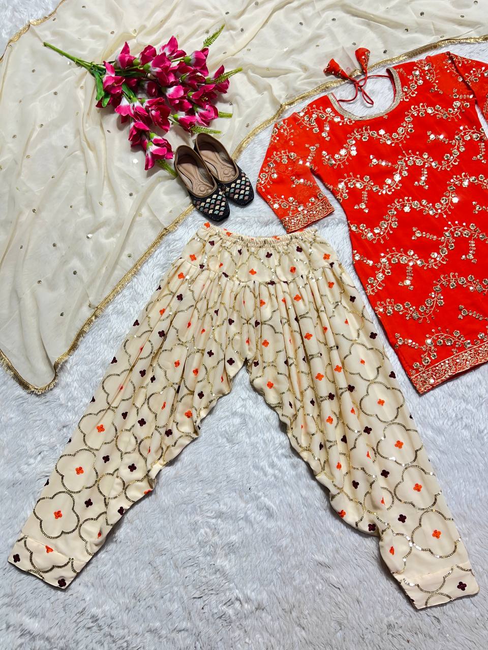 New Designer Party Wear Look Top Patiyala Salwar