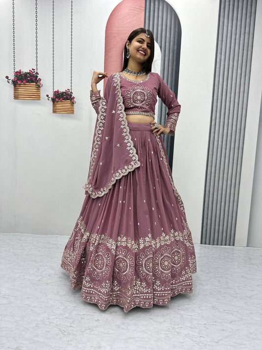 Heavy Fox Georgette Launching Embroidered Lehenga Choli