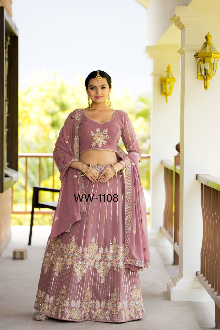 Heavy Fox Georgette With 3/5mm Siqwans Lehenga