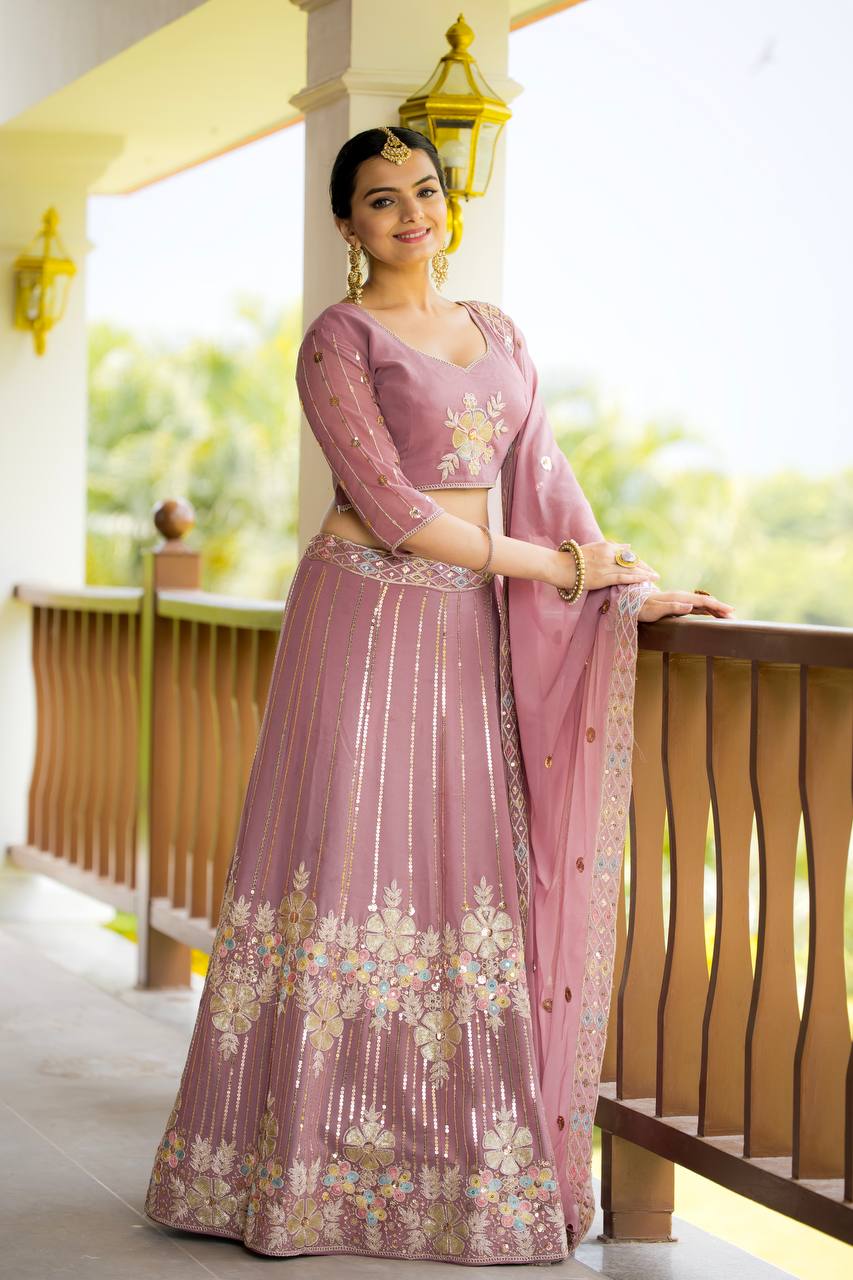 Heavy Fox Georgette With 3/5mm Siqwans Lehenga