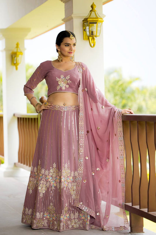 Heavy Fox Georgette With 3/5mm Siqwans Lehenga