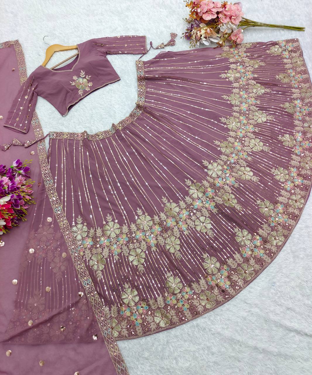 Heavy Fox Georgette With 3/5mm Siqwans Lehenga