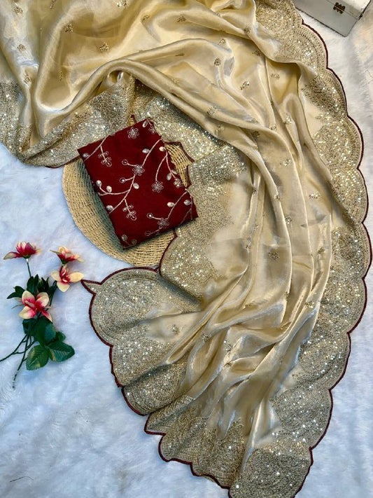 Heavy silk fabric saree