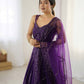 Net lehenga with sequins & Dori work Choli