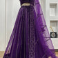 Net lehenga with sequins & Dori work Choli