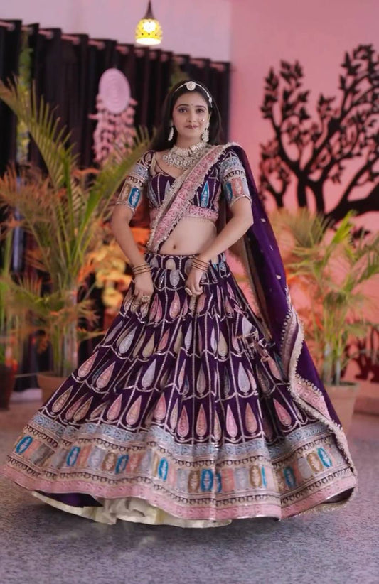 New Designer Look Heavy Embroidery Sequence Work Lehenga Choli