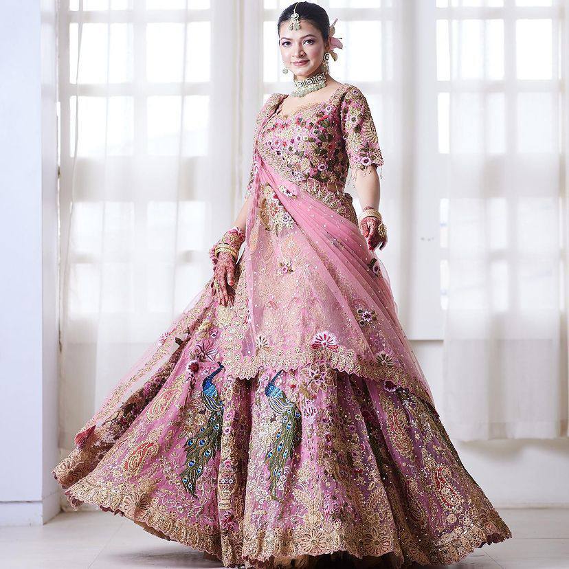 Launching 4 meter flared Fox Georgette Lehenga