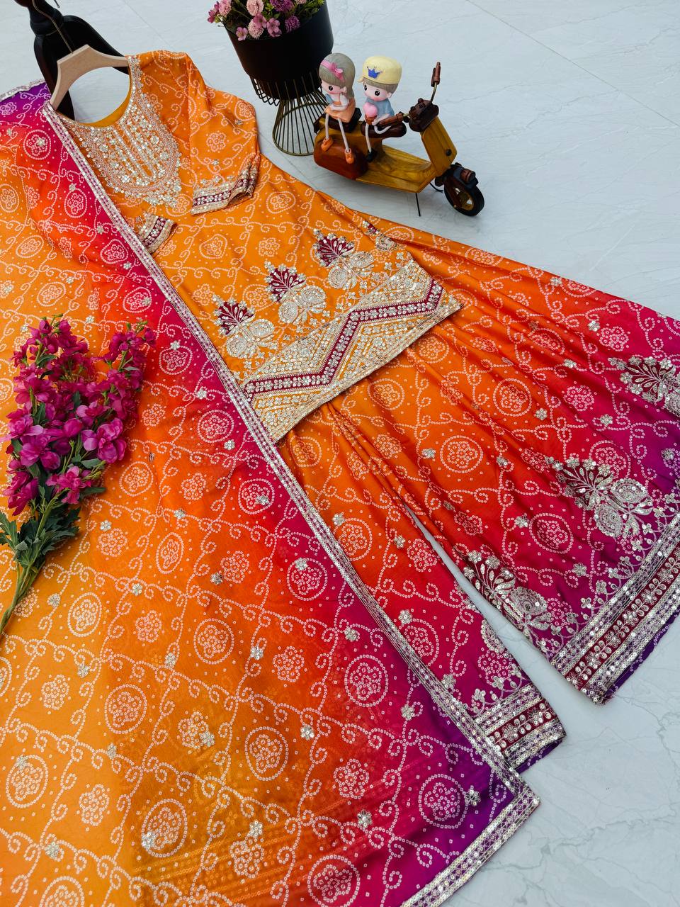 VÊTEMENTS DE COURSE TENDANCE HAUT EN FAUSSE GEORGETTE BRODERIE EN FIL DE COTON