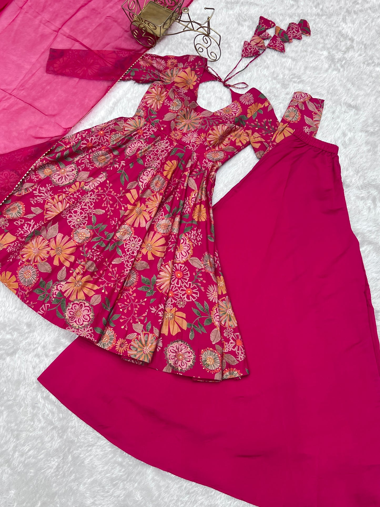 PURE SOFT ROMANSILK CHANDERI DISCHARGE PRINT FABRIC