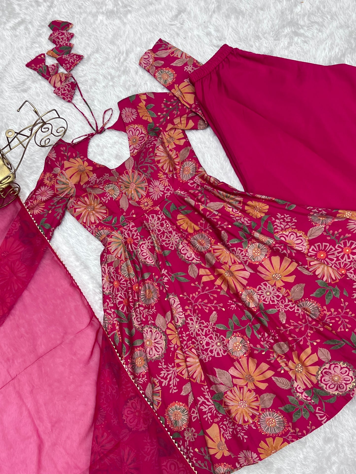 PURE SOFT ROMANSILK CHANDERI DISCHARGE PRINT FABRIC