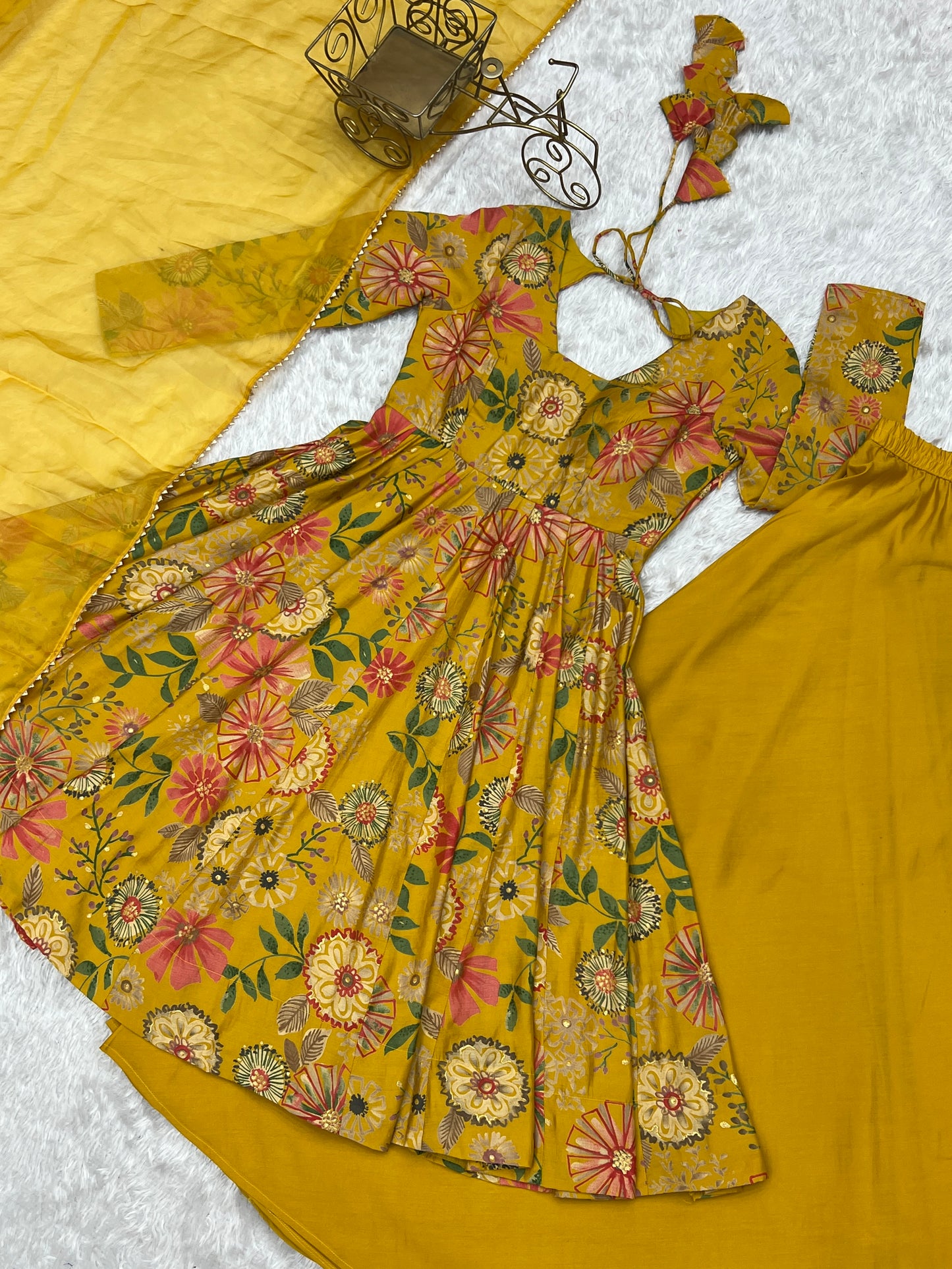 PURE SOFT ROMANSILK CHANDERI DISCHARGE PRINT FABRIC