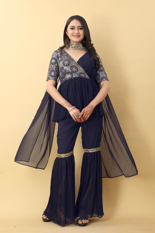 Royal Rich Sharara Set Heavy Embroidery Thread