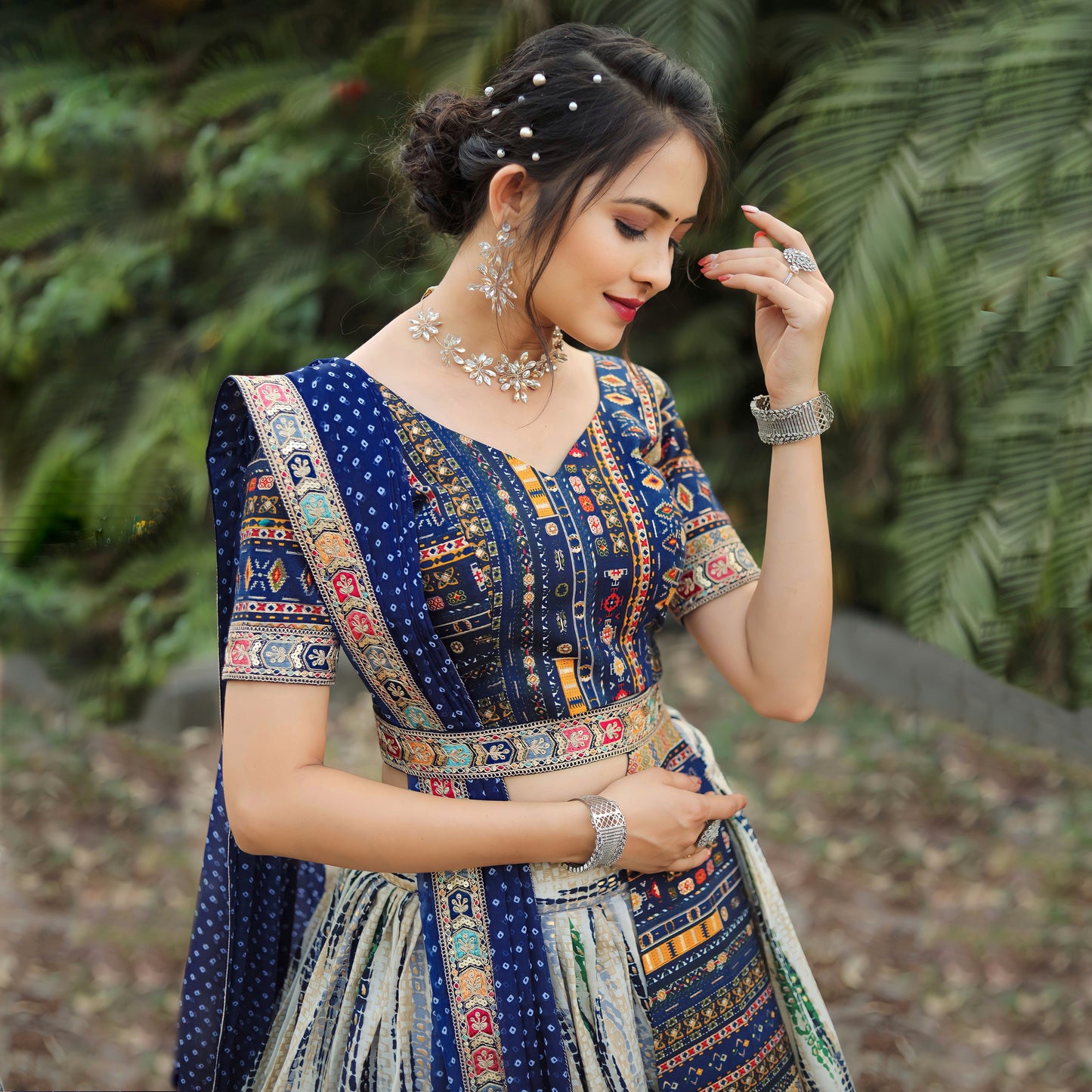 Traditional Royal Blue lahenga Choli (Full stitched)