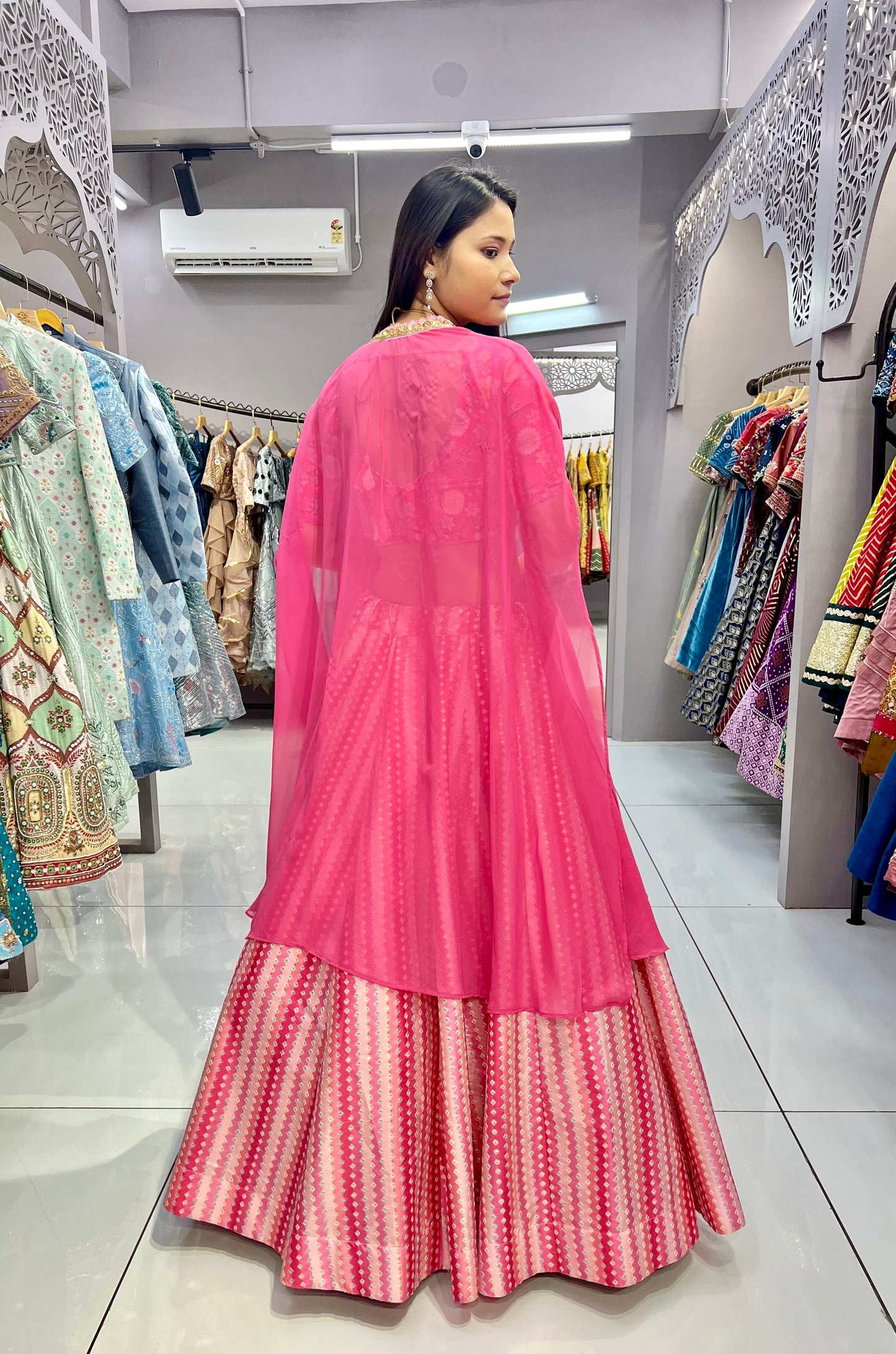 Pink Lining Lehenga Choli (Full Stitched)