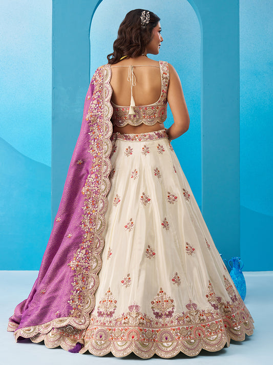 Attrective Designer Sequance Thread Embroidery Work Lehenga