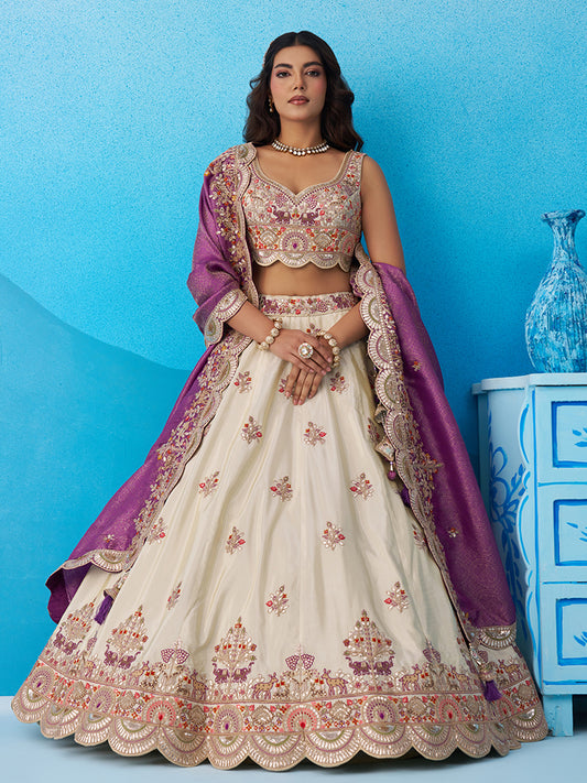 Attrective Designer Sequance Thread Embroidery Work Lehenga