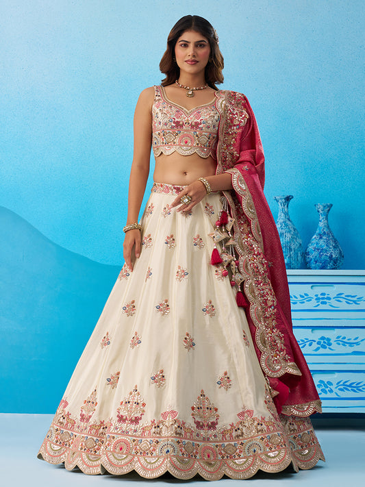 Attrective Designer Sequance Thread Embroidery Work Lehenga