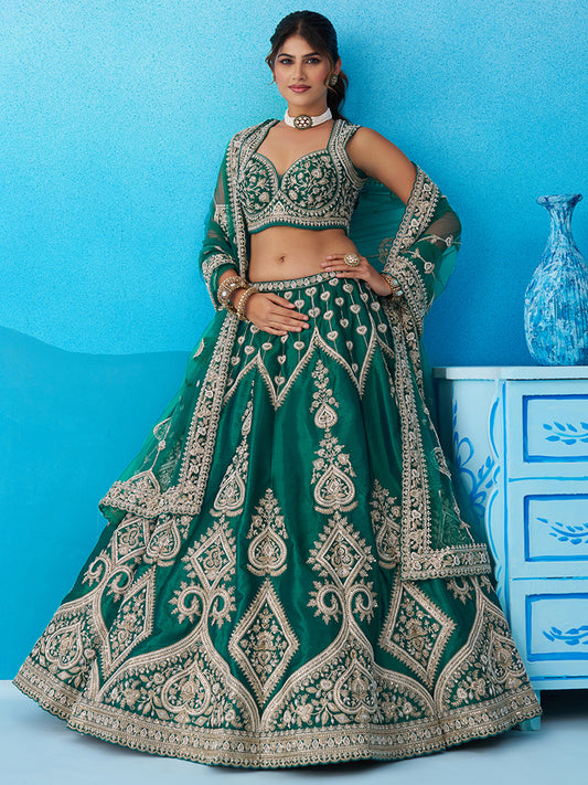 Attrective Designer Sequance Thread Embroidery Work Lehenga