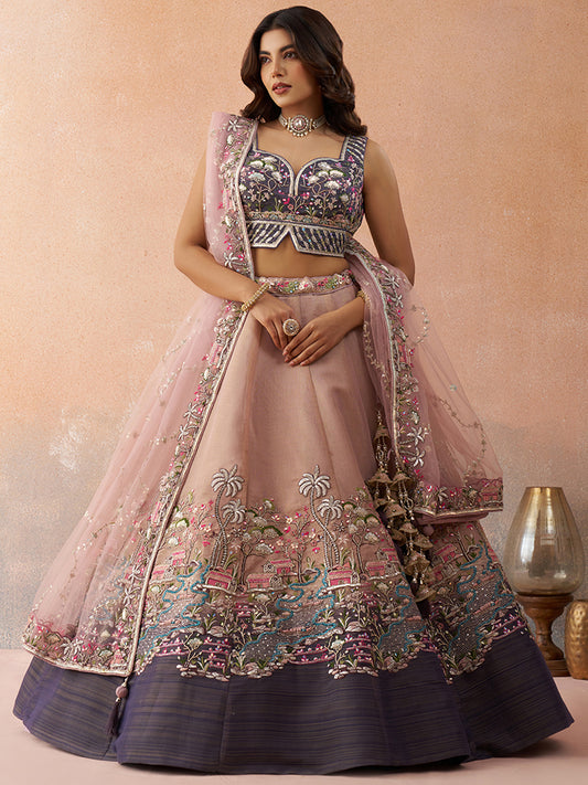 Attrective Designer Sequance Thread Embroidery Work Lehenga