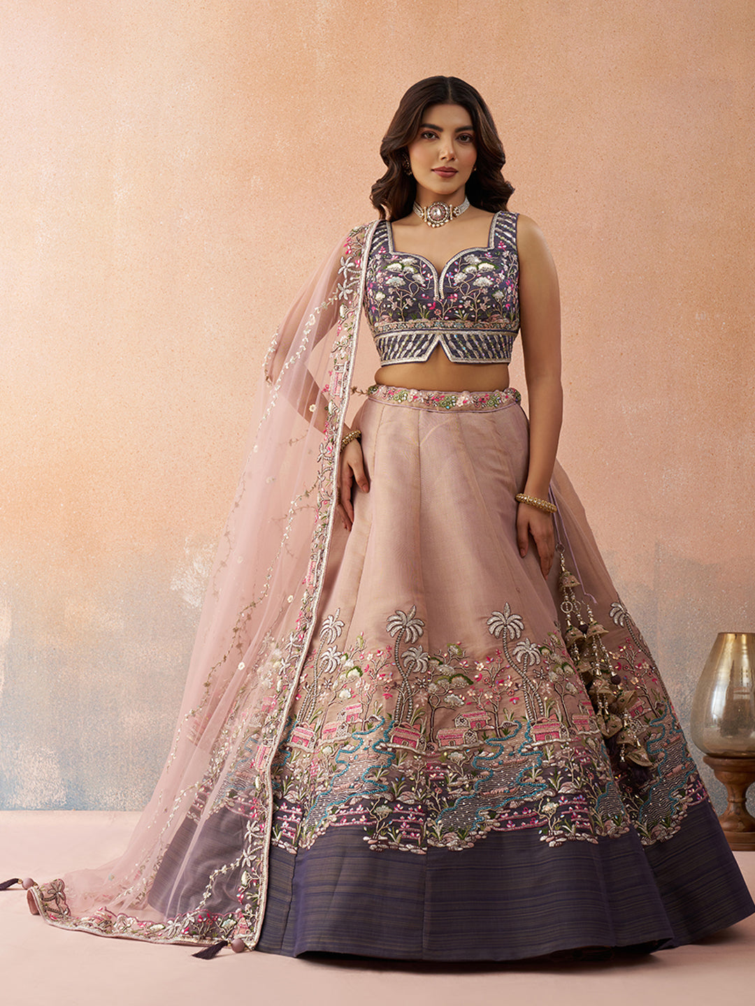 Attrective Designer Sequance Thread Embroidery Work Lehenga