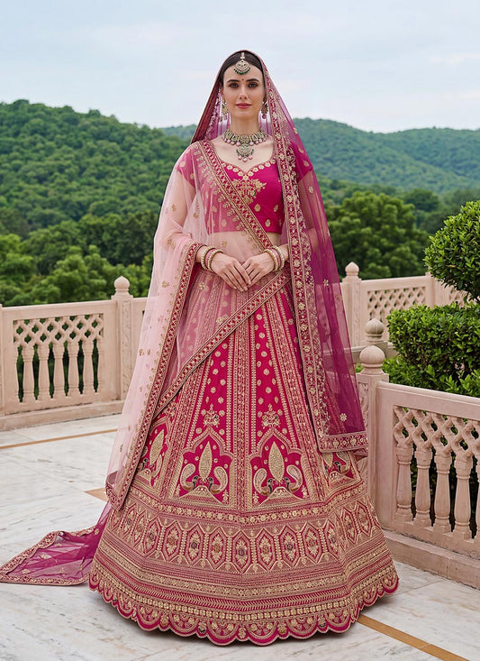 Fancy Peacock Figure Jari Multy Thread Dori Embroidery Diamond Work Lehenga