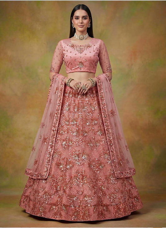 Beautified With Fancy 3D Sequance Multy Thread Embroidery Work Lehenga