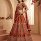 Gadhwal Silk And Dupatta Are Fabricated On Net Pair Lehenga