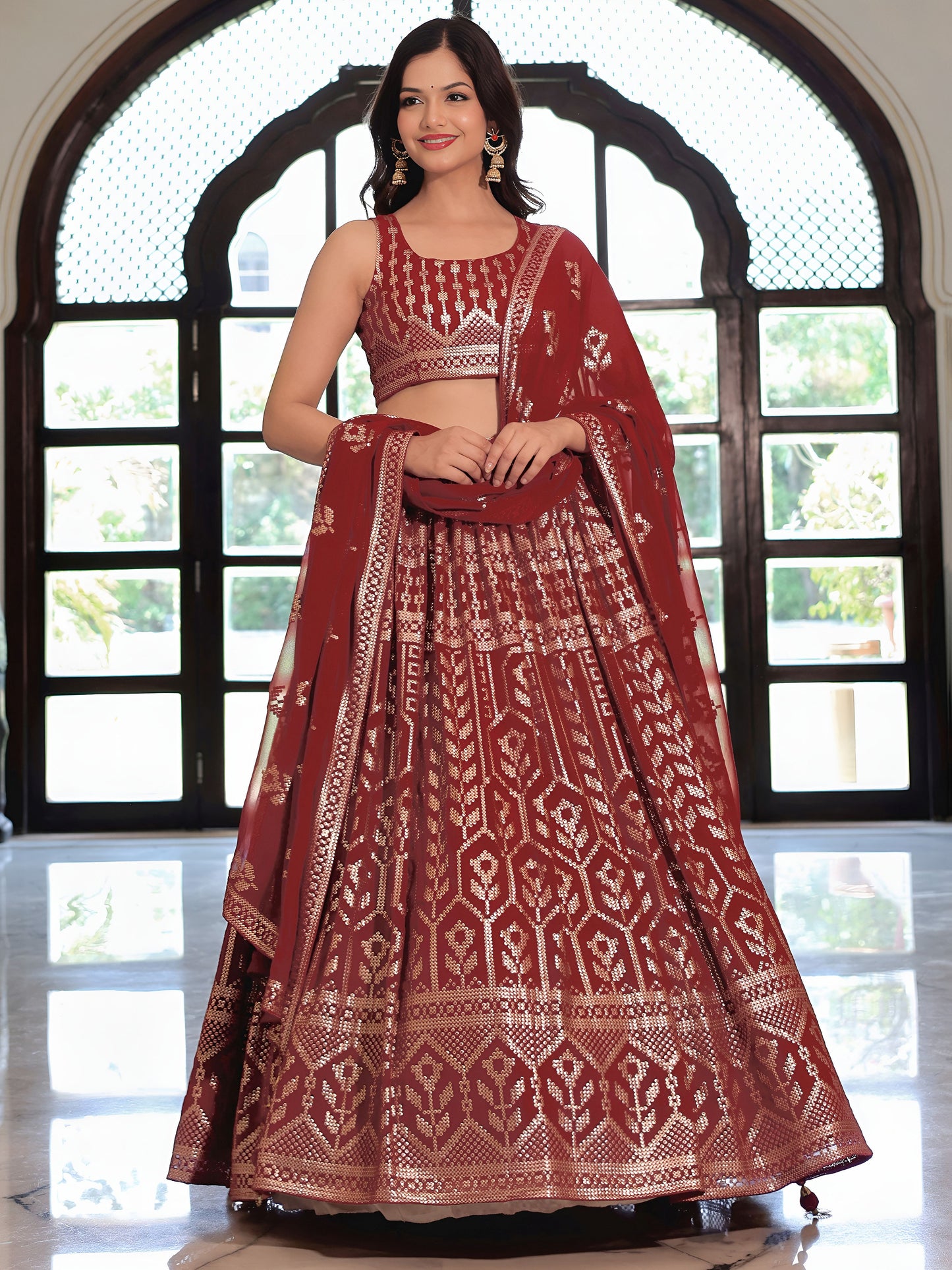 Art Silk Pair With Dupatta Are Georgette Lehenga