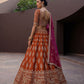 Fancy Designer Various Sequance Embroidery Crystal Pipe Hand Work Lehenga