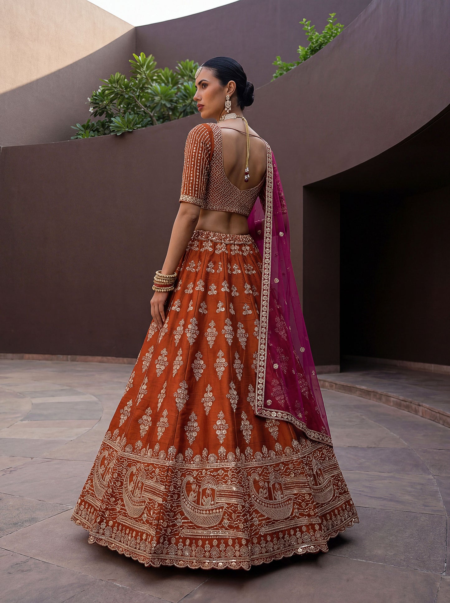 Fancy Designer Various Sequance Embroidery Crystal Pipe Hand Work Lehenga