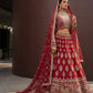 Fancy Designer Various Sequance Embroidery Crystal Pipe Hand Work Lehenga