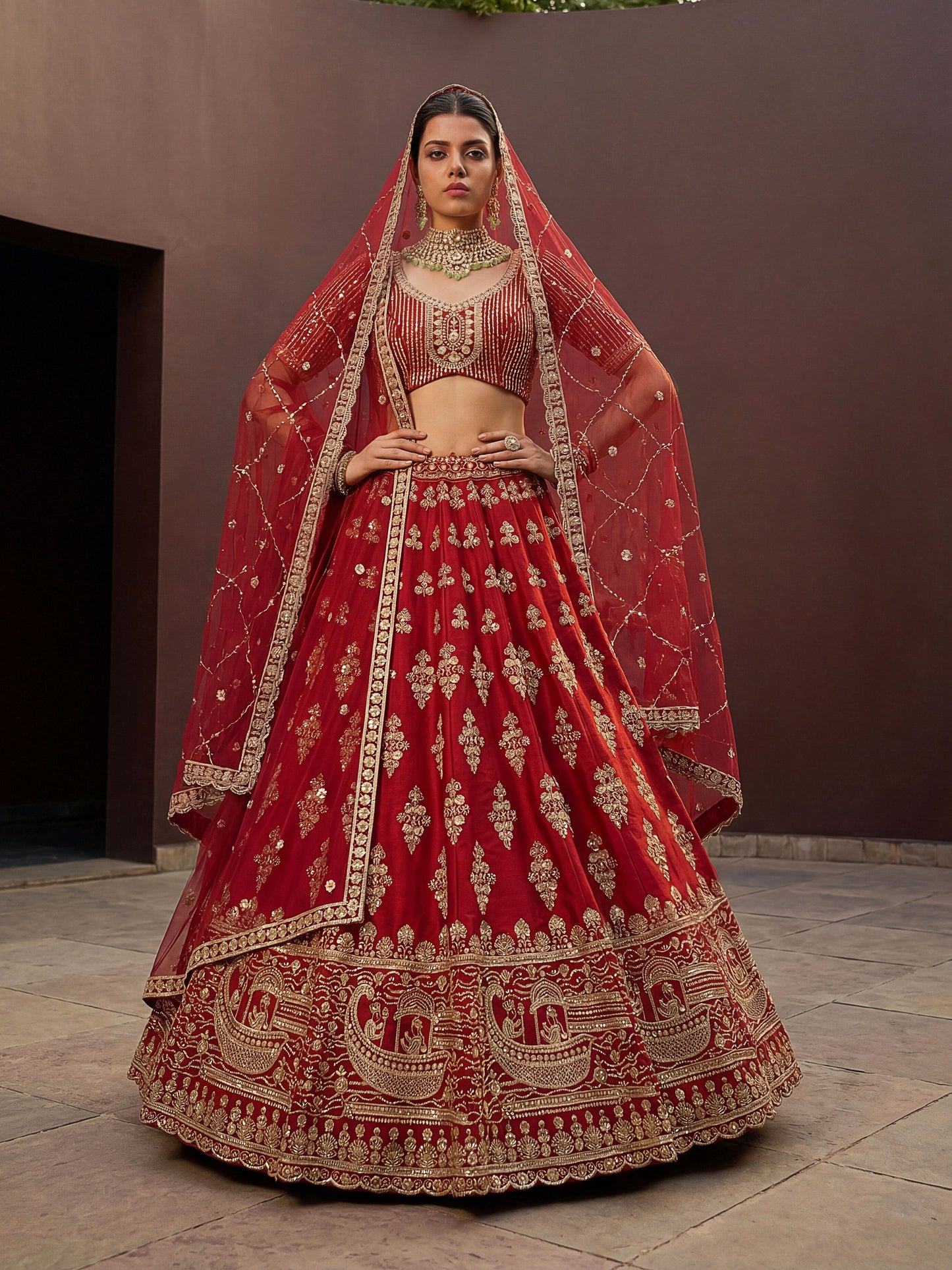 Fancy Designer Various Sequance Embroidery Crystal Pipe Hand Work Lehenga