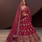 Fancy Designer Various Sequance Embroidery Crystal Pipe Hand Work Lehenga
