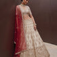 Fancy Designer Various Sequance Embroidery Crystal Pipe Hand Work Lehenga