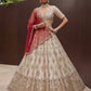 Fancy Designer Various Sequance Embroidery Crystal Pipe Hand Work Lehenga