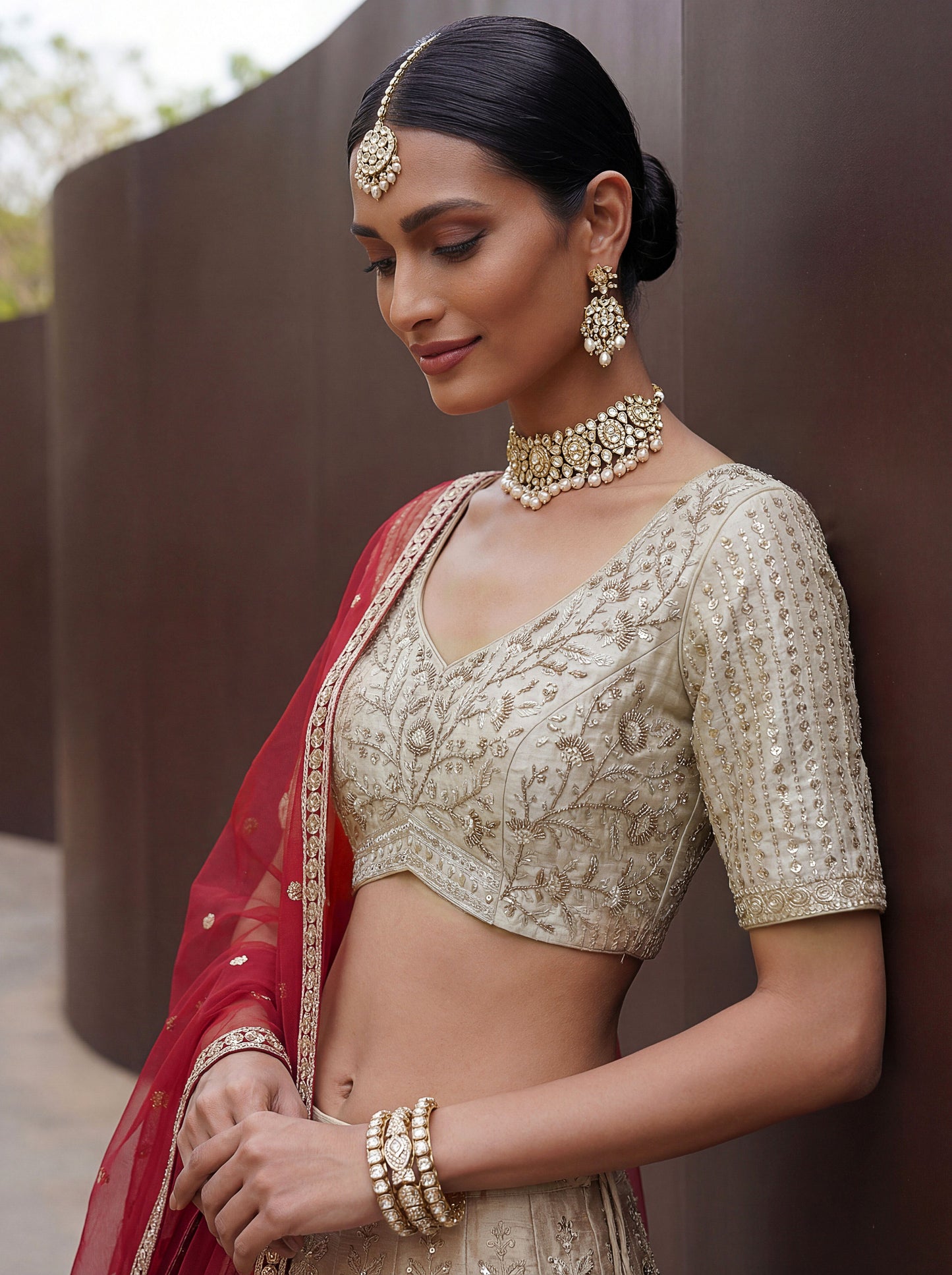 Fancy Designer Various Sequance Embroidery Crystal Pipe Hand Work Lehenga