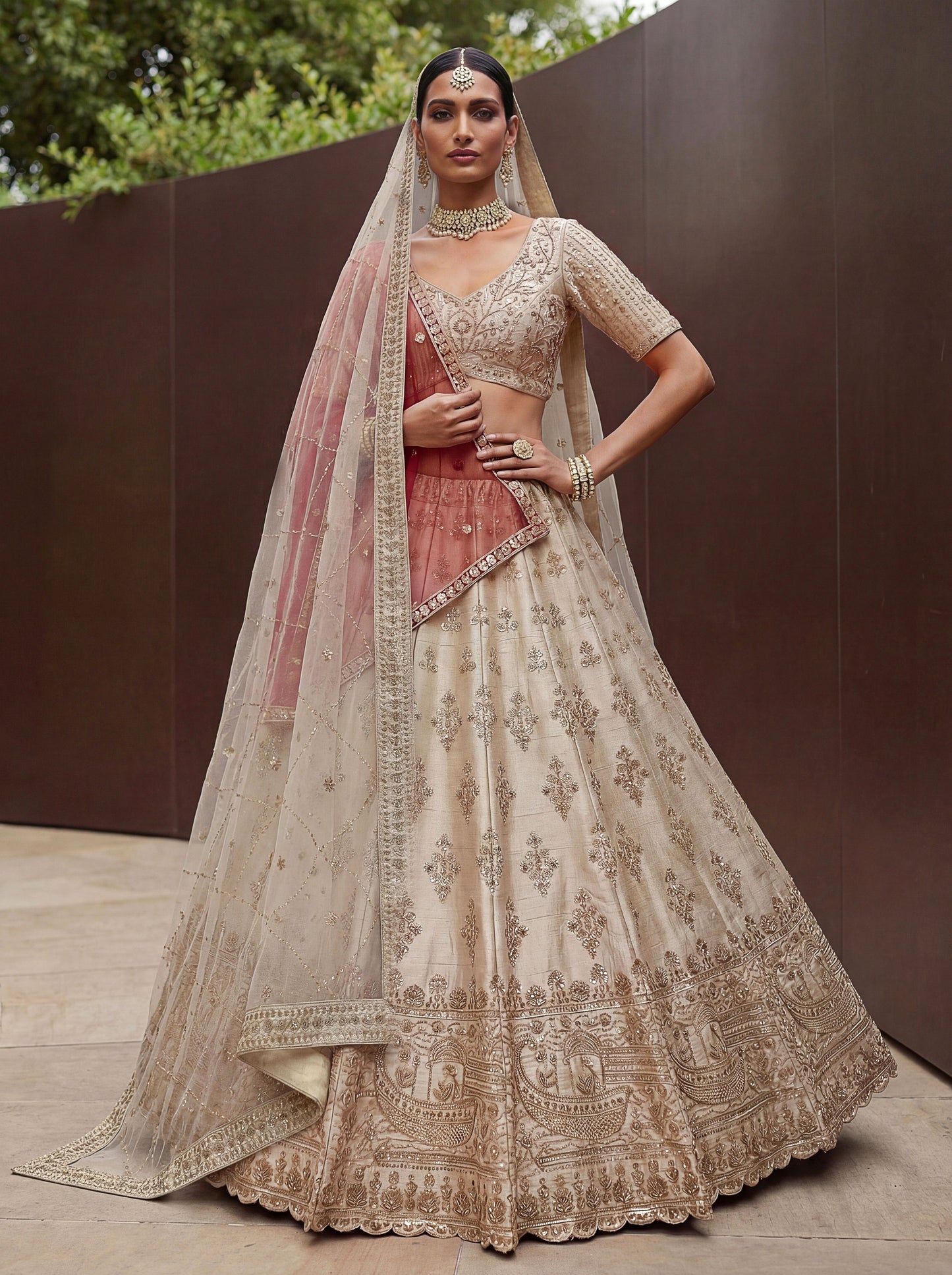 Fancy Designer Various Sequance Embroidery Crystal Pipe Hand Work Lehenga