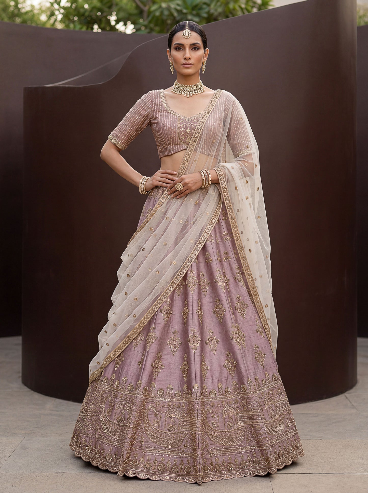 Fancy Designer Various Sequance Embroidery Crystal Pipe Hand Work Lehenga