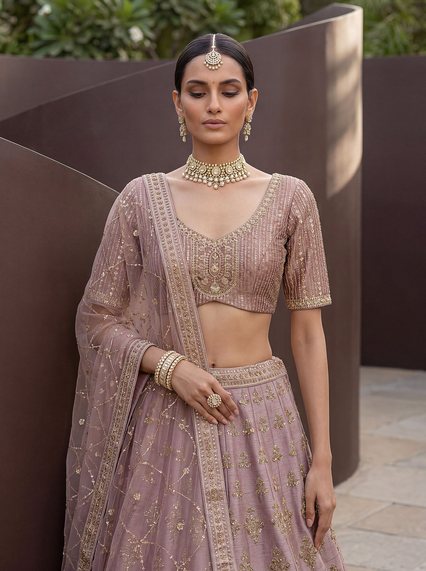 Fancy Designer Various Sequance Embroidery Crystal Pipe Hand Work Lehenga