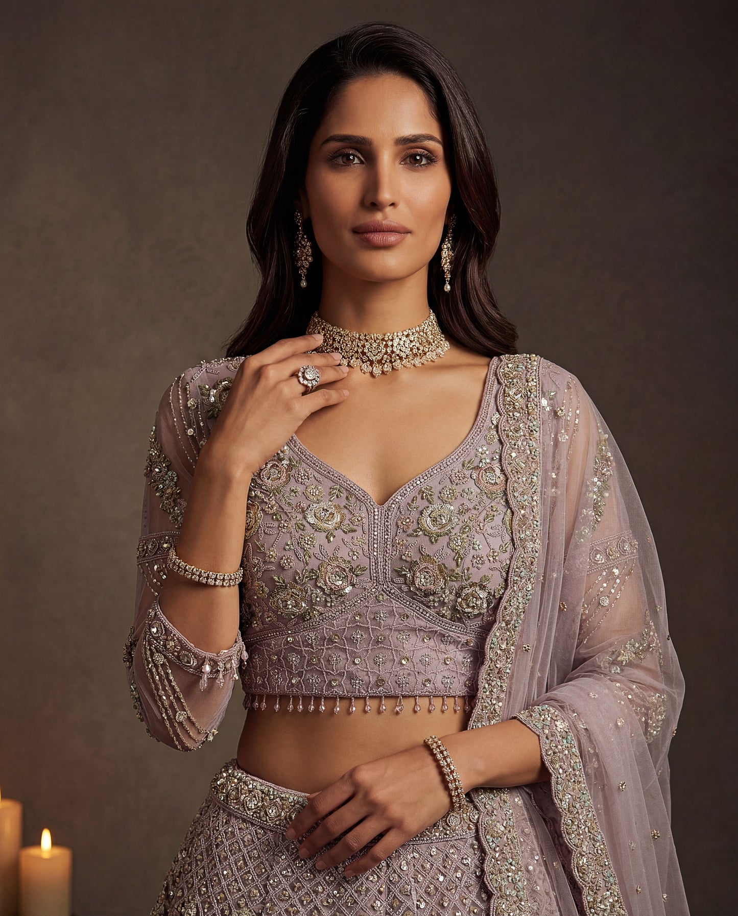 Beautified With Fancy Jari Sequanc Multy Thread Dori Embroidery Work Lehenga