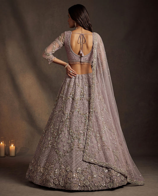 Beautified With Fancy Jari Sequanc Multy Thread Dori Embroidery Work Lehenga