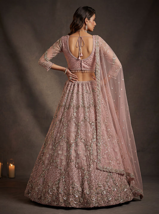 Beautified With Fancy Jari Sequanc Multy Thread Dori Embroidery Work Lehenga