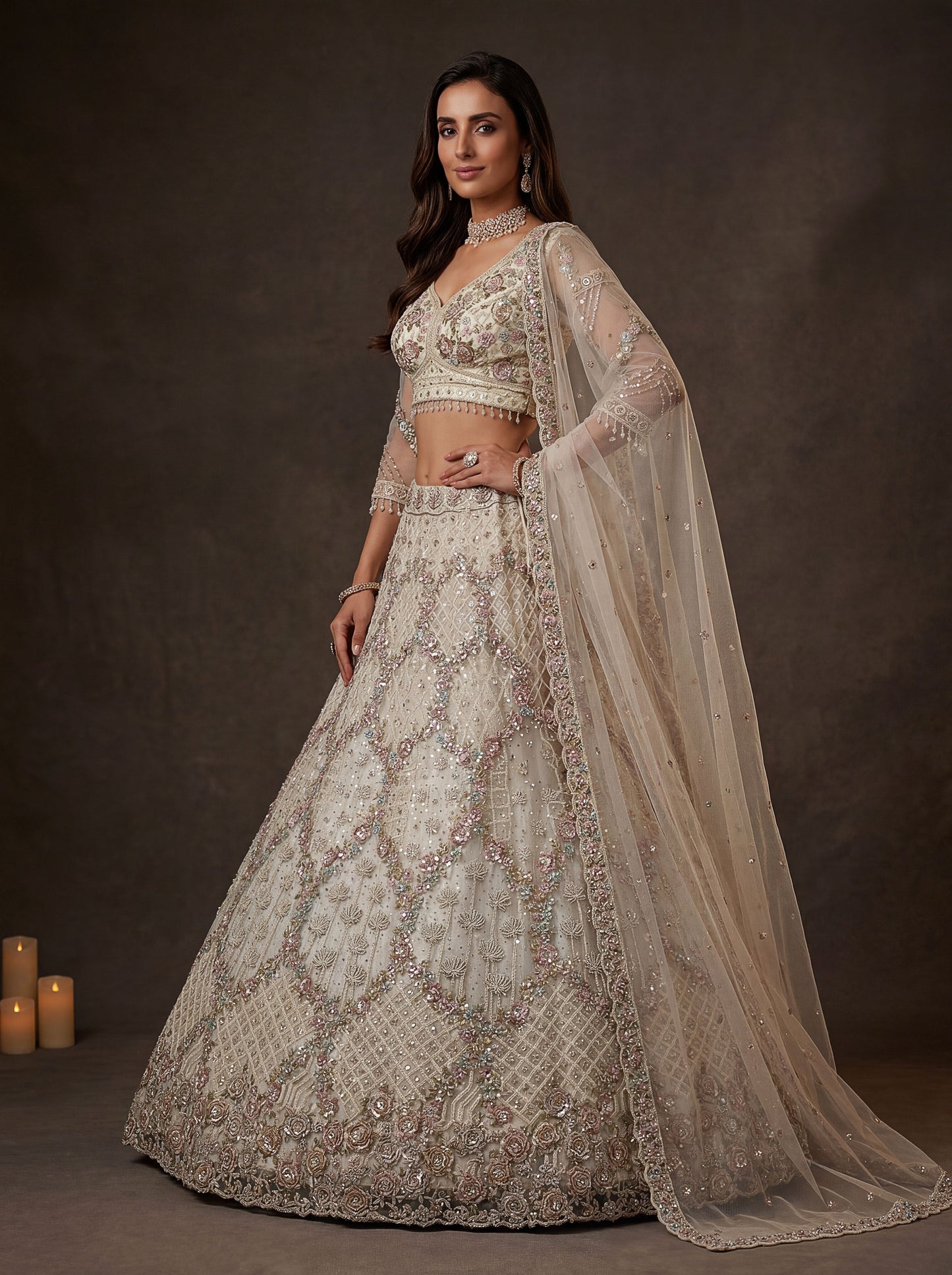 Beautified With Fancy Jari Sequanc Multy Thread Dori Embroidery Work Lehenga