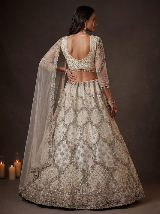 Beautified With Fancy Jari Sequanc Multy Thread Dori Embroidery Work Lehenga