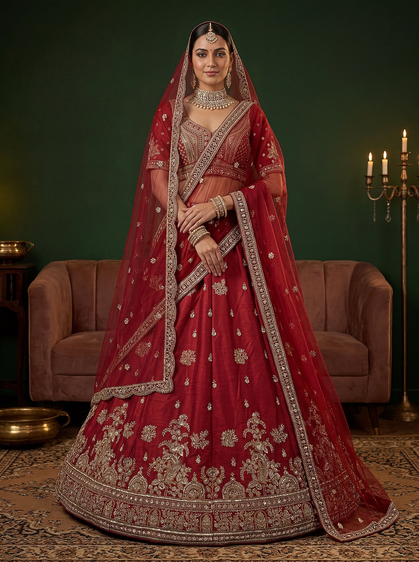 Beautified With Fancy Jari Sequance Dori Embroidery Beads Work Lehenga